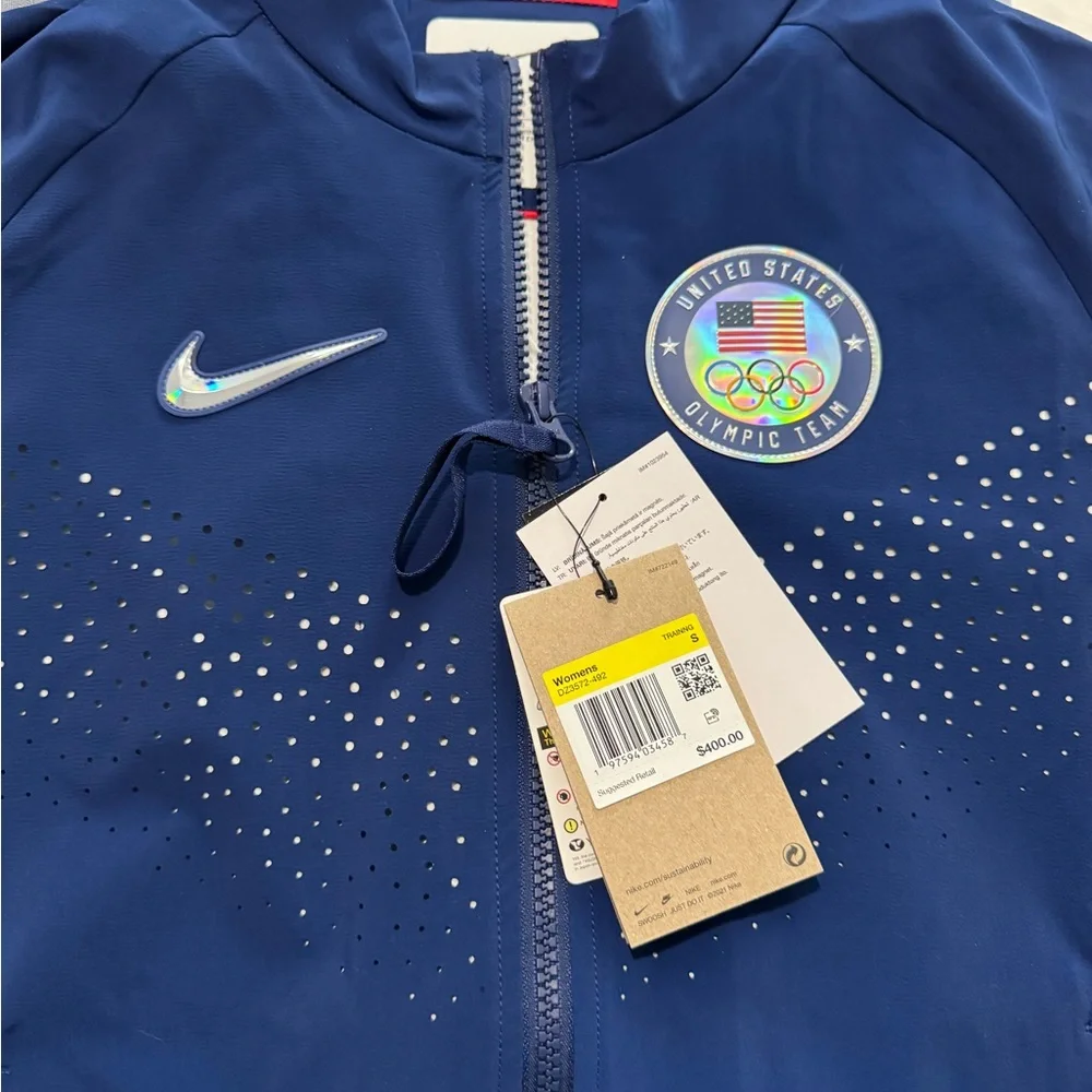 Nike Team 2024 Olympic USA Podium Blue & Silver Jacket Women’s Size Small NWT - Picture 4 of 14